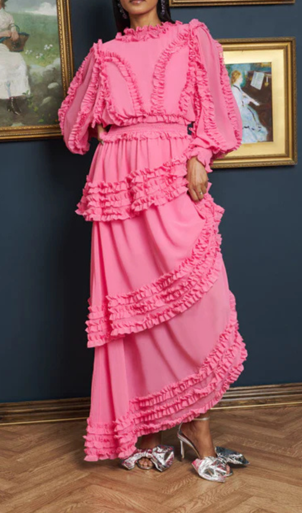 Abedabun Almond Blossom Ruffle Dress