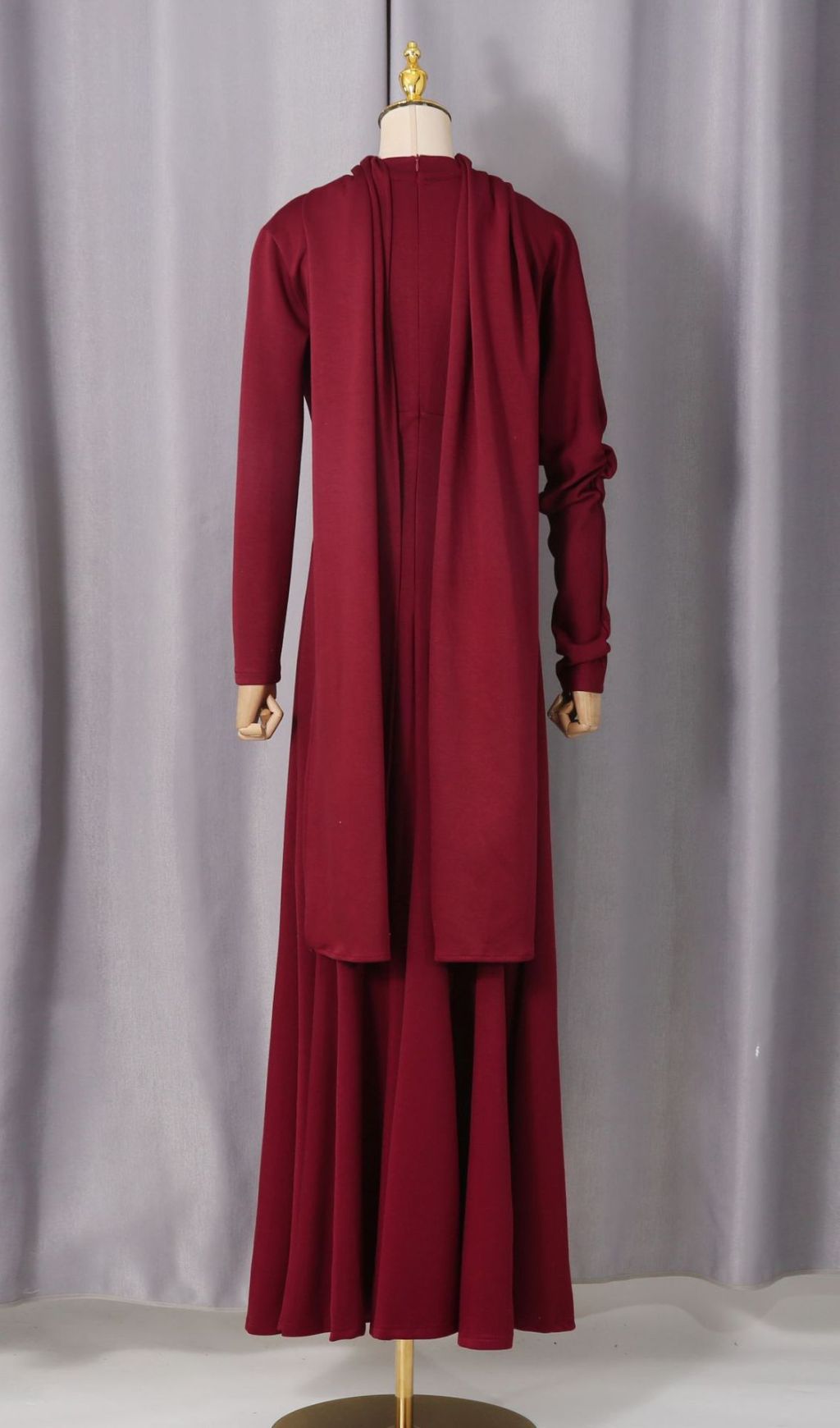 Jaana Elegant V-Neck Satin Long Sleeve Maxi Dress - Luxe Evening Gown