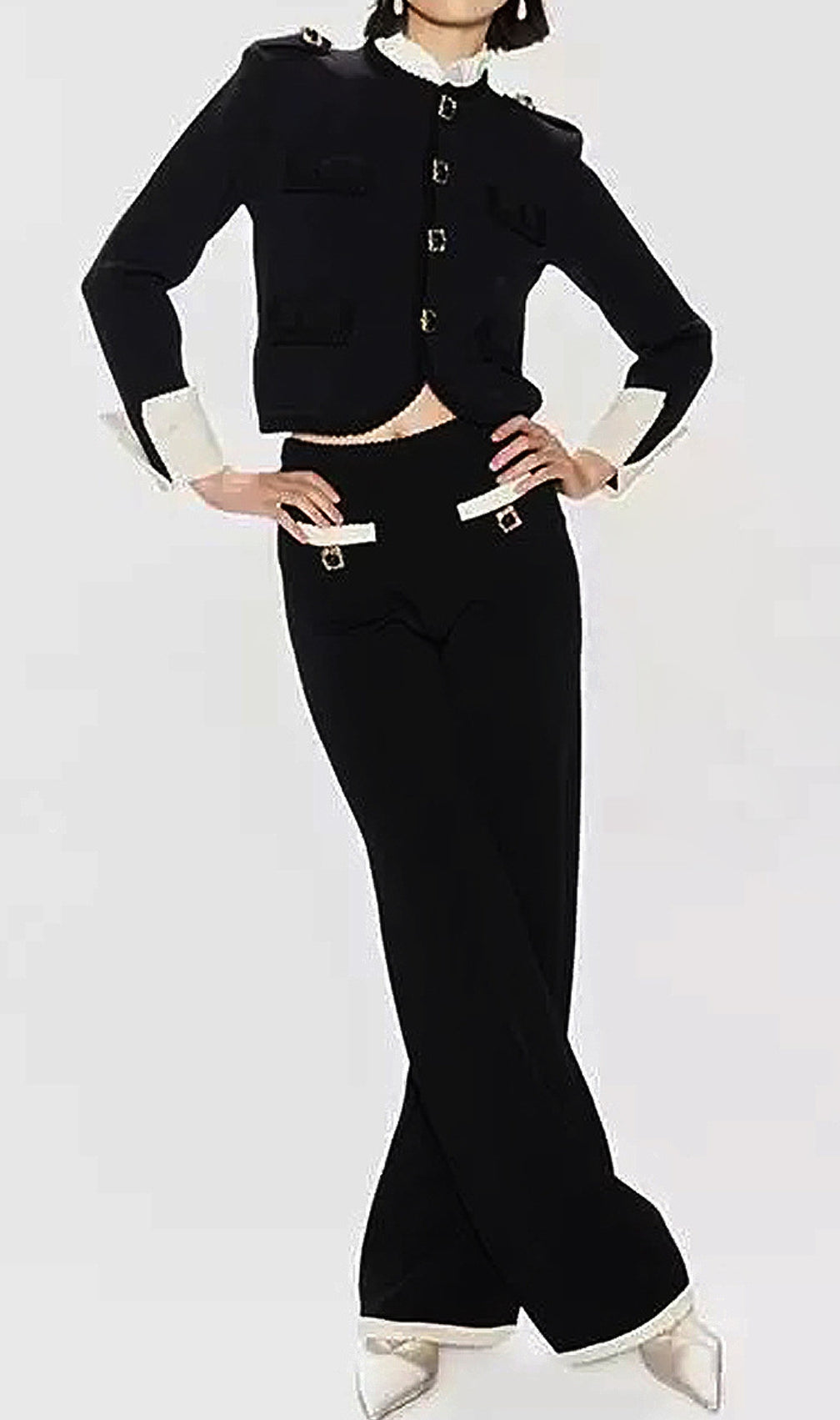 Ennio Black Long Sleeve Pants Set