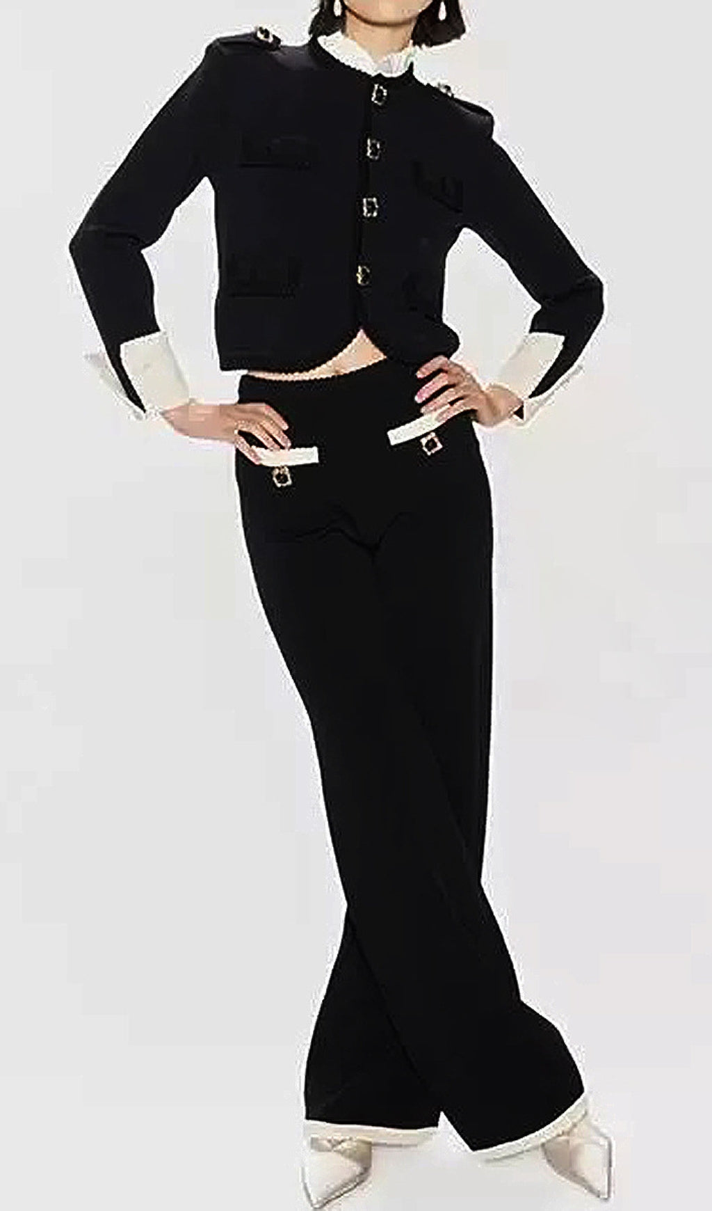 Ennio Black Long Sleeve Pants Set