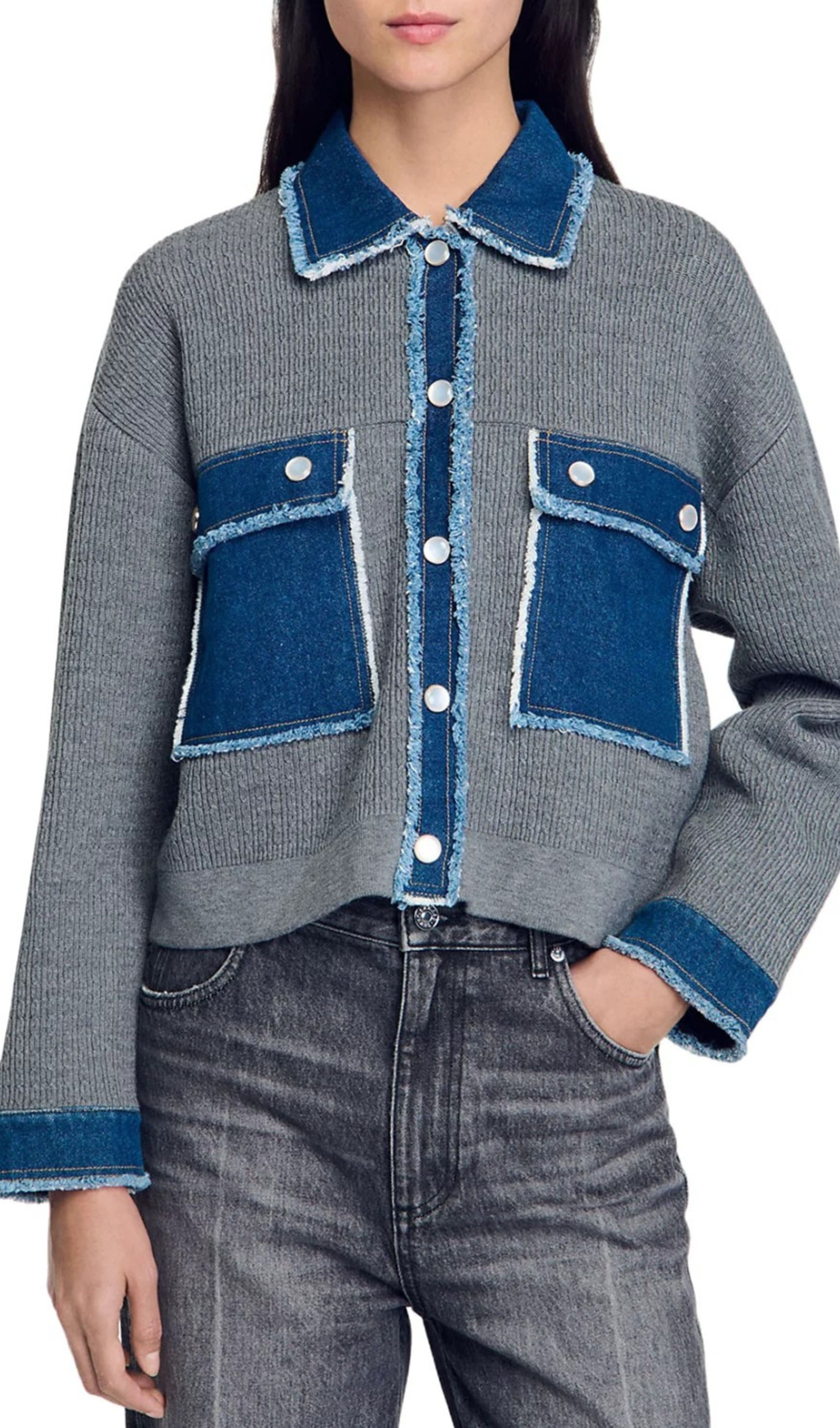 John Mixed Media Cardigan