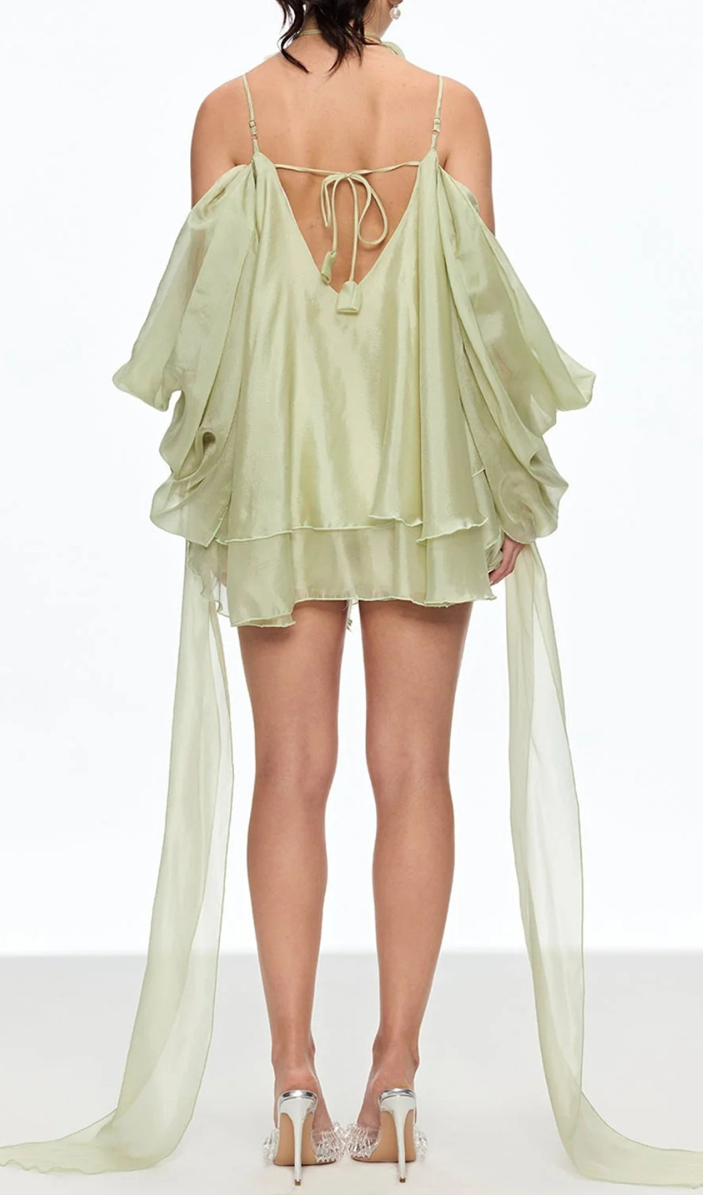 Galini Green Flower Mini Dress