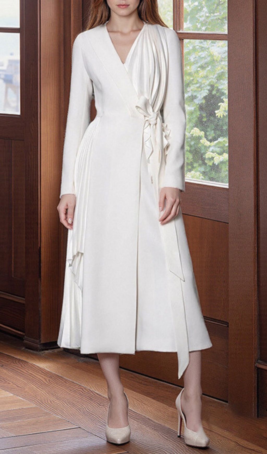 Grannia White Lacing Coat