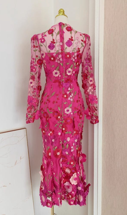 Altair Flower Mermaid Midi Dress