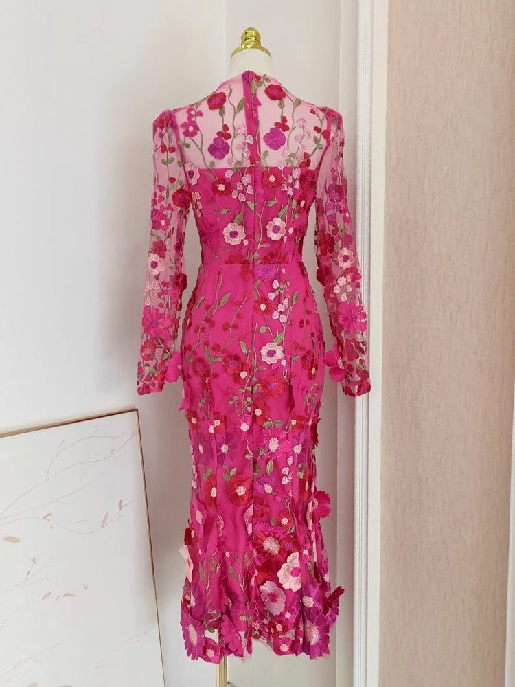 Altair Flower Mermaid Midi Dress