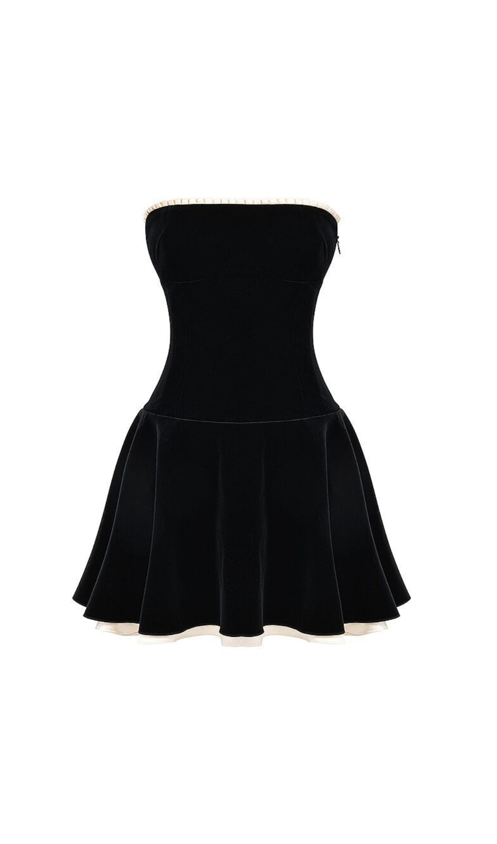 Christ Black Strapless Velvet Mini Dress