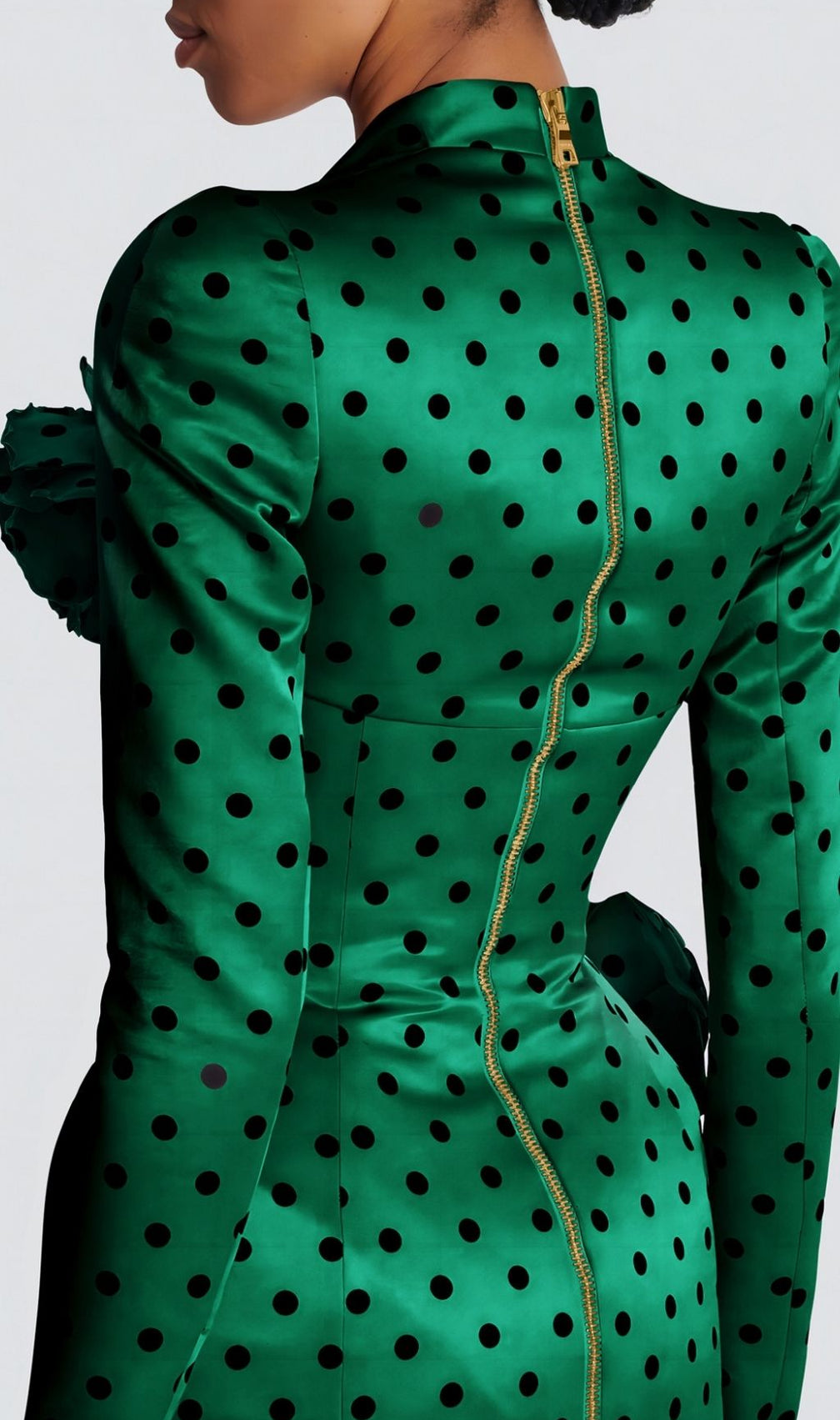 Polka Green Dots Short Printed Dress
