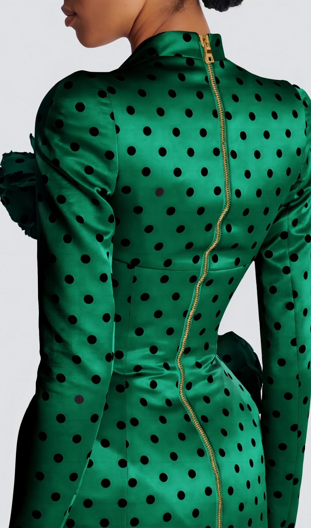 Polka Green Dots Short Printed Dress