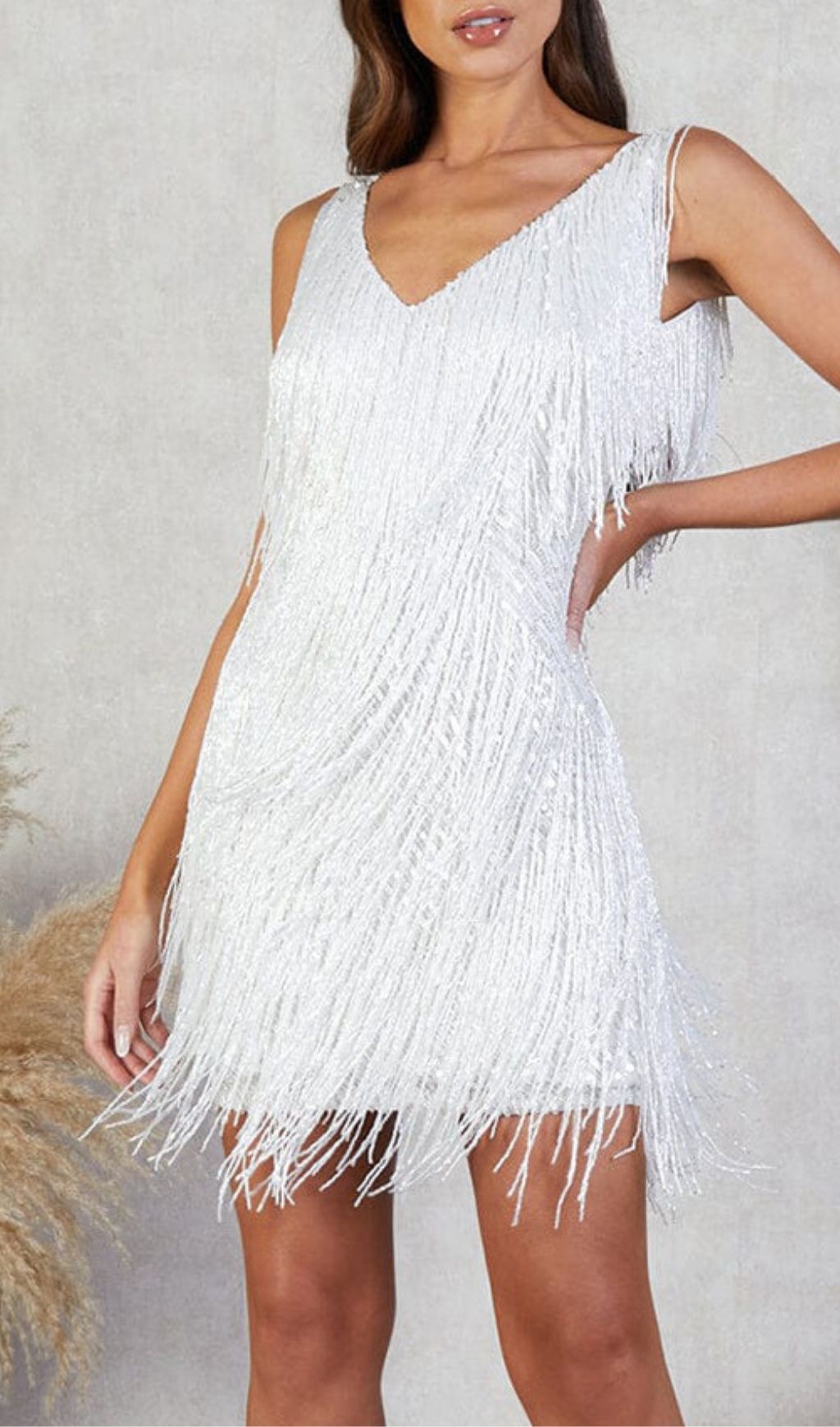 Laniyah White Tassel Mini Dress