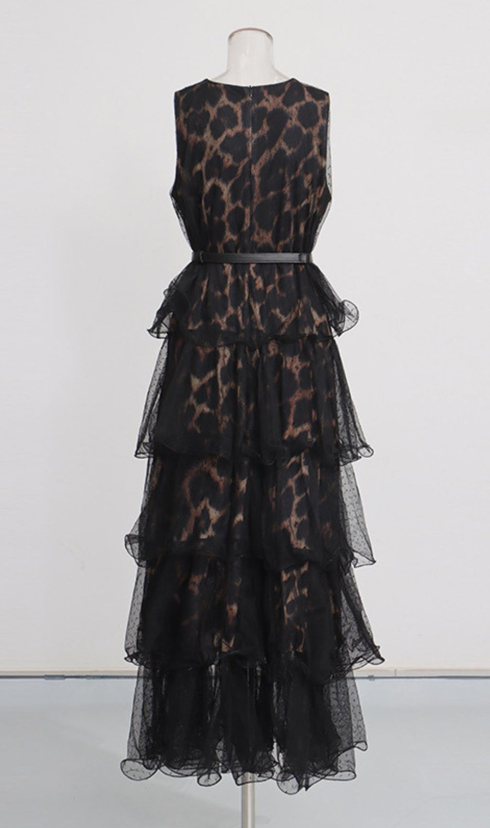 Kaelyn Leopard Mesh Maxi Dress