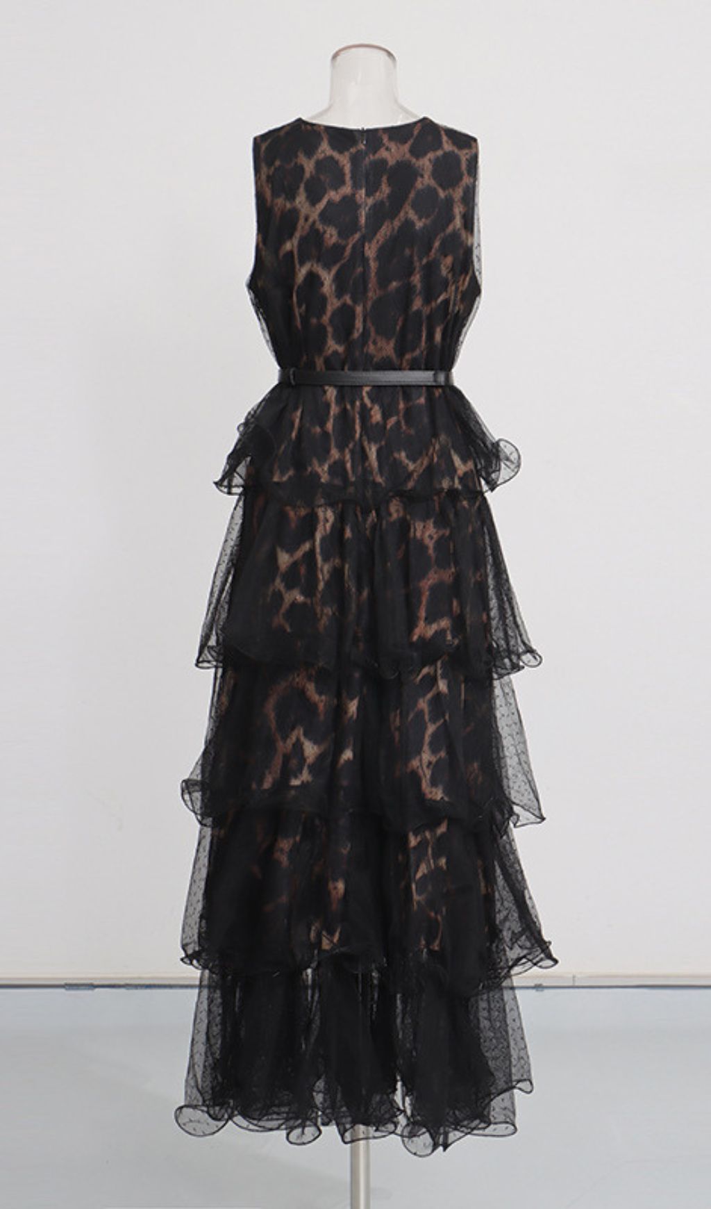 Kaelyn Leopard Mesh Maxi Dress