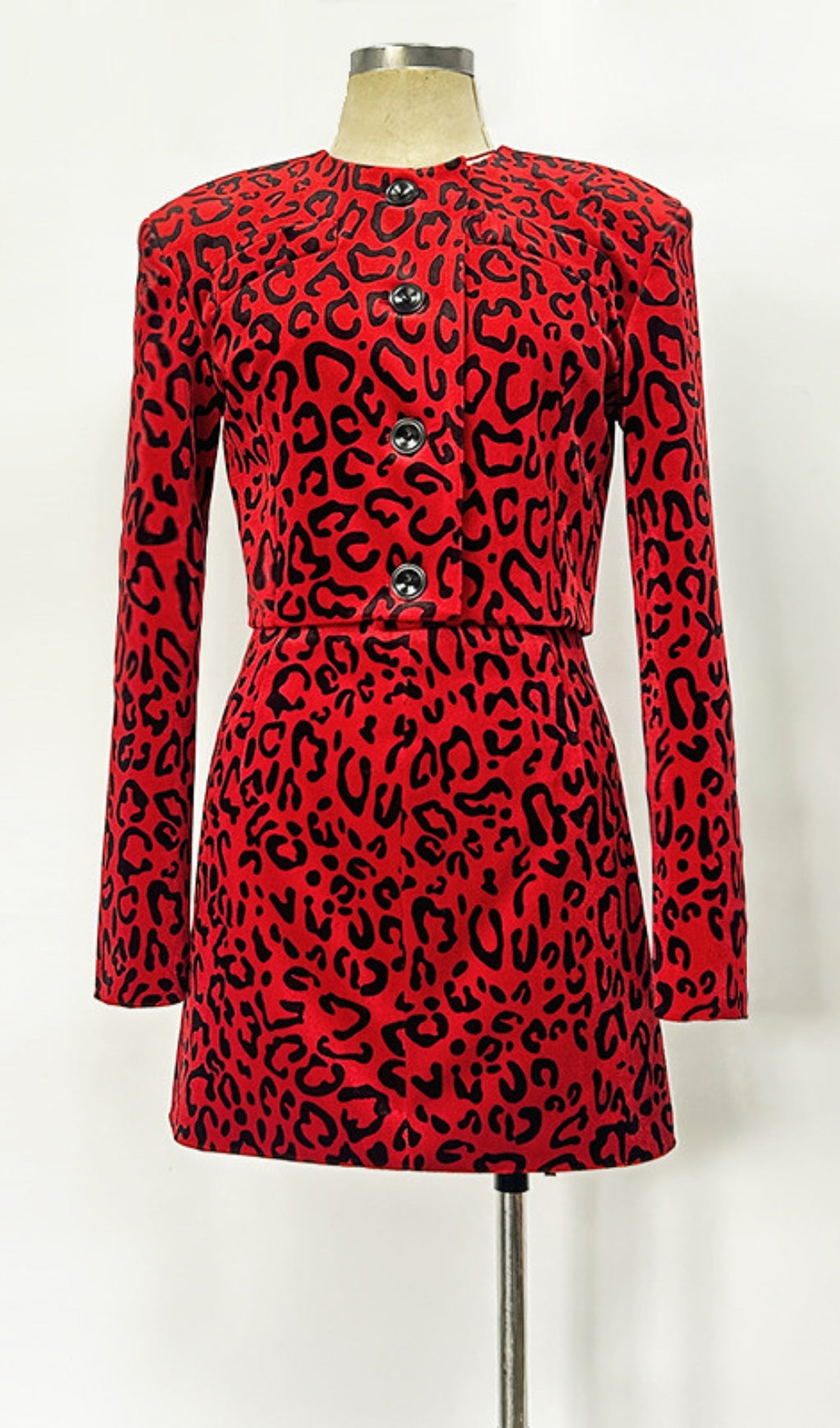 Georgi Red Leopard Two-Piece Set