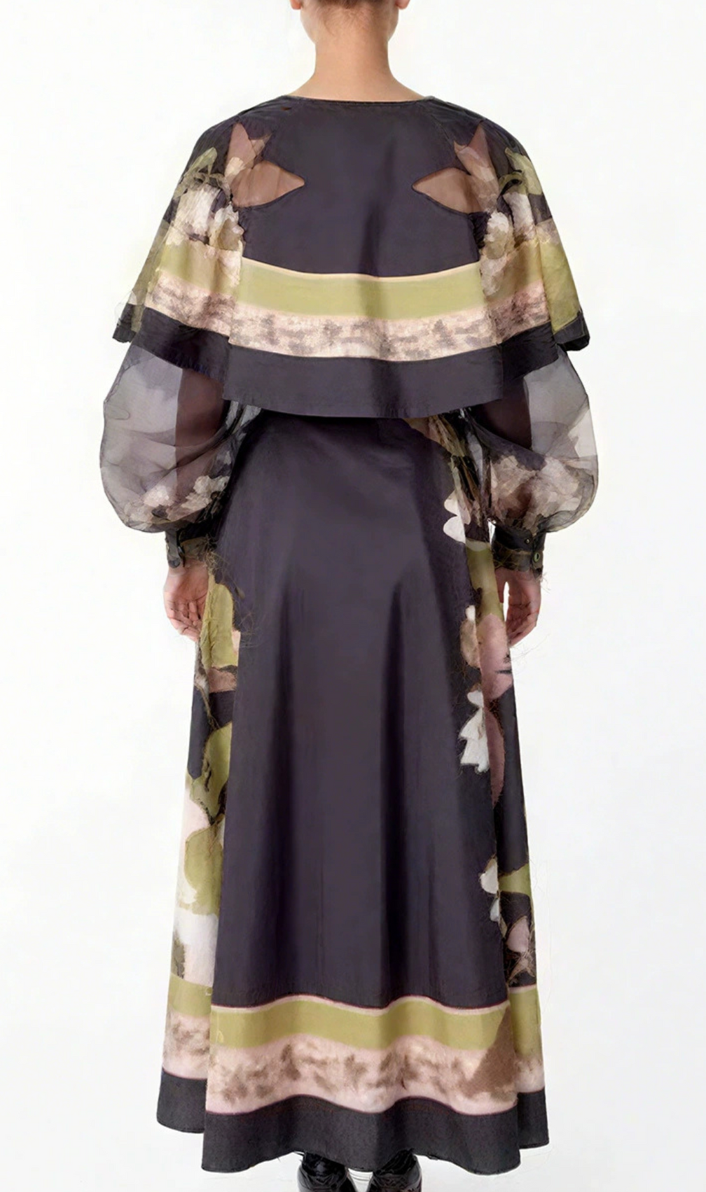 Helena Flower Printed Long Sleeve Maxi Dress