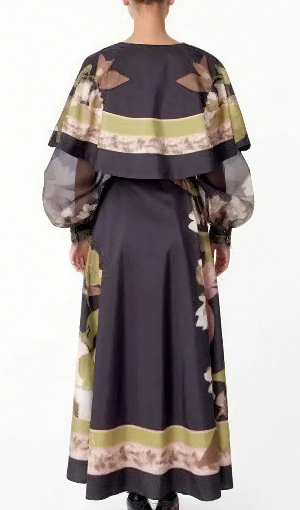 Helena Flower Printed Long Sleeve Maxi Dress