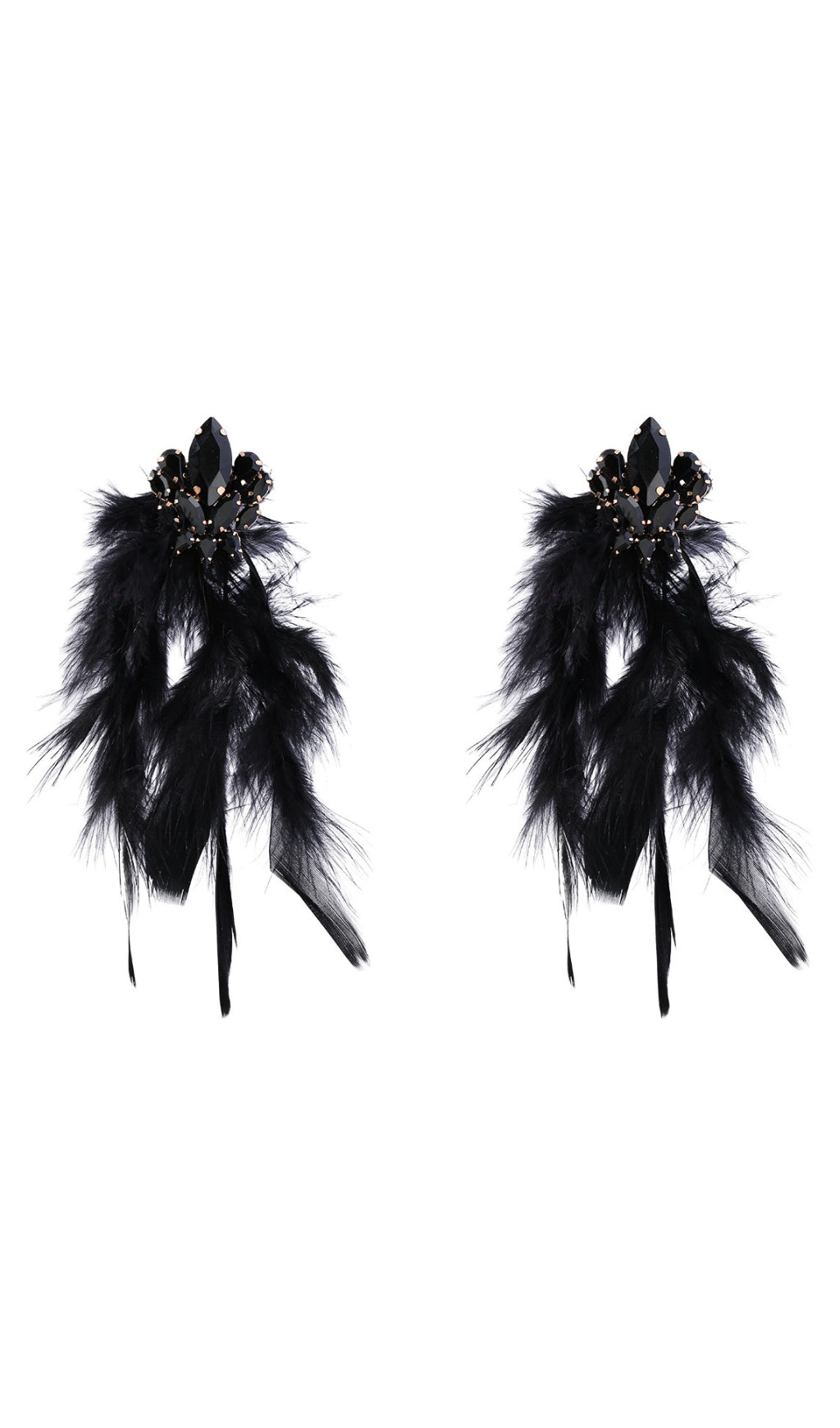 Rhinestone Feather Earrings