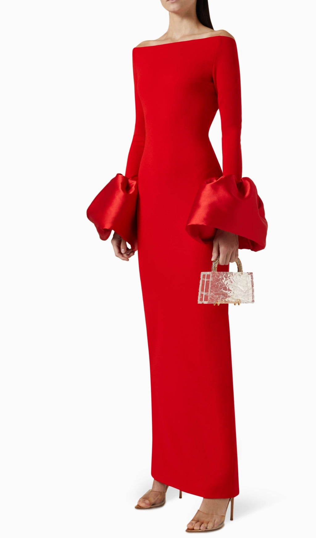 Chelsi Red Long Sleeve Maxi Dress
