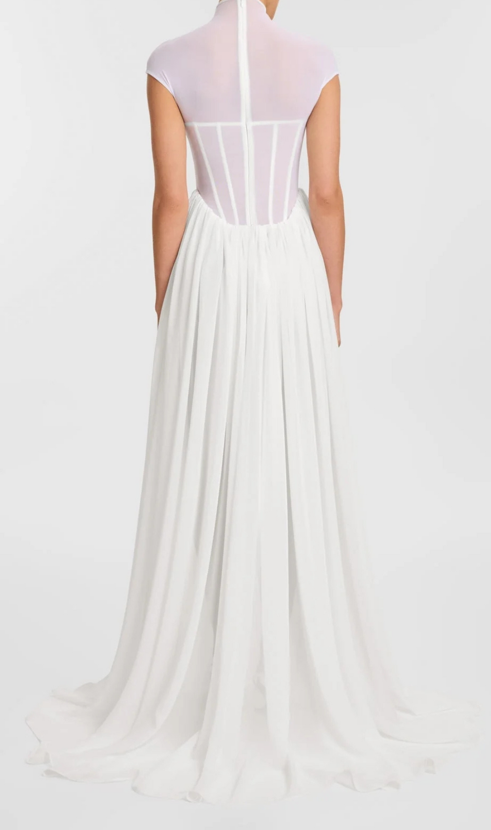 Gabija White Corset Mesh Maxi Dress