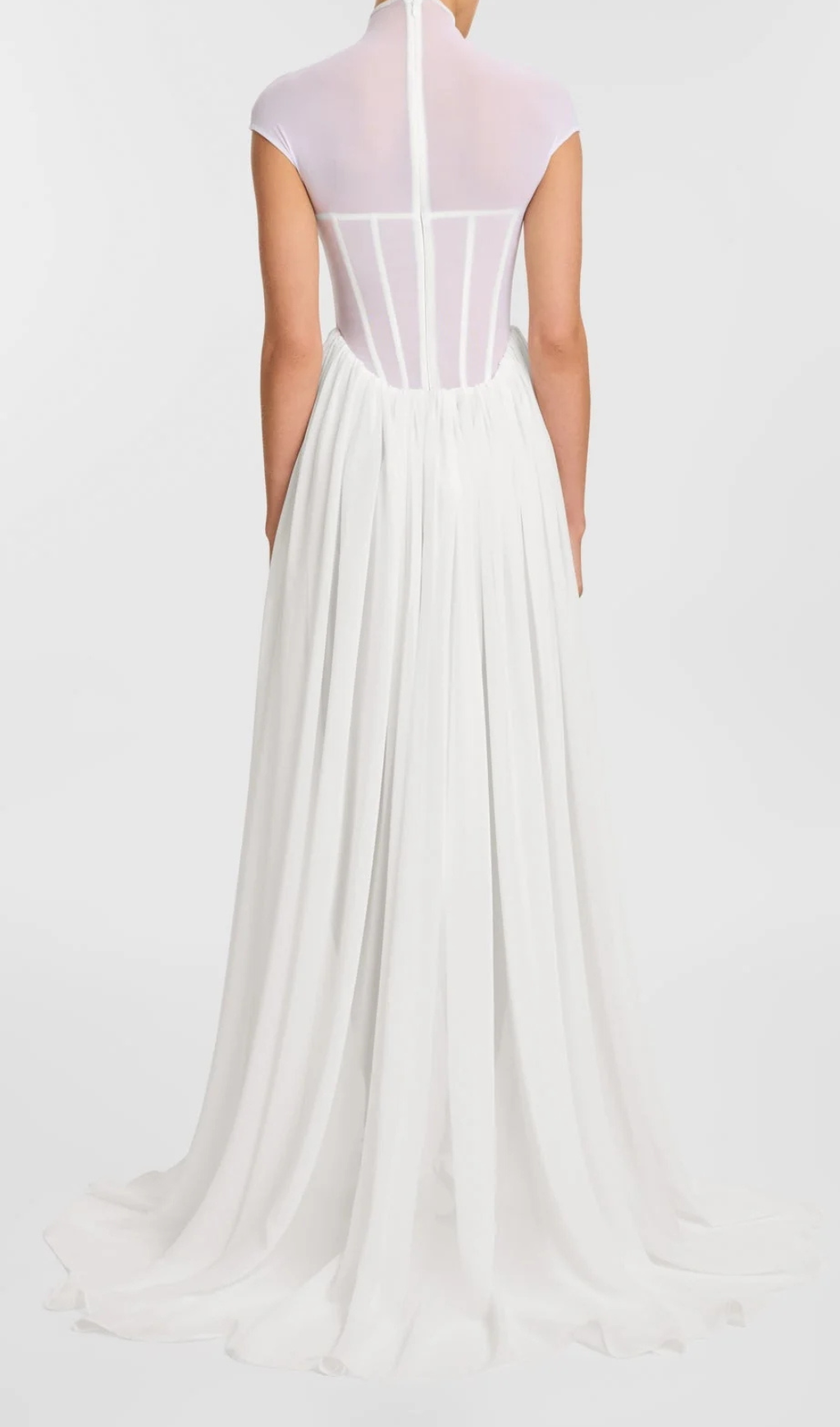 Gabija White Corset Mesh Maxi Dress