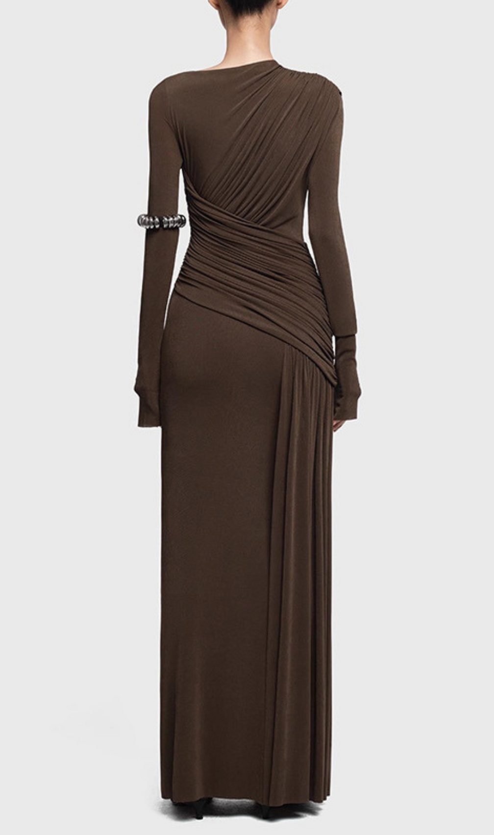 Haruka Long Sleeve Ruched Maxi Dress