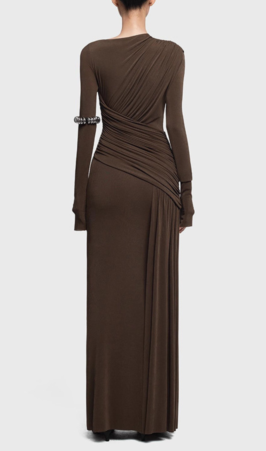 Haruka Long Sleeve Ruched Maxi Dress