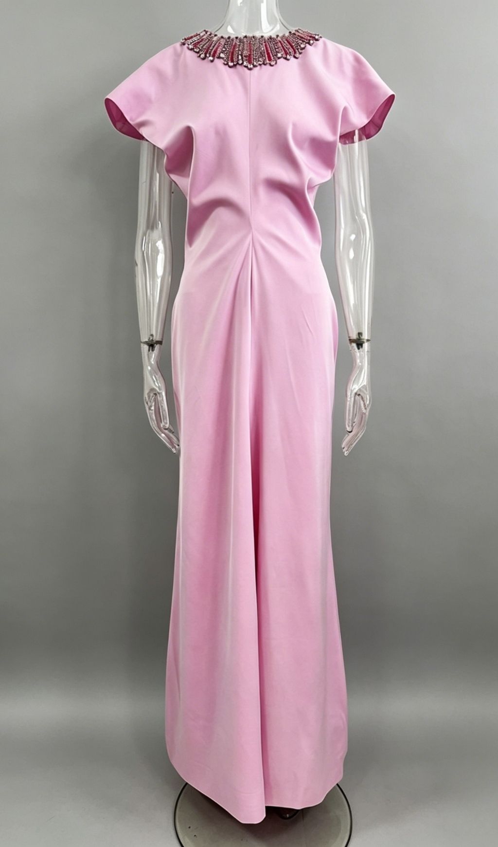 Krikor Pink Diamante Maxi Dress
