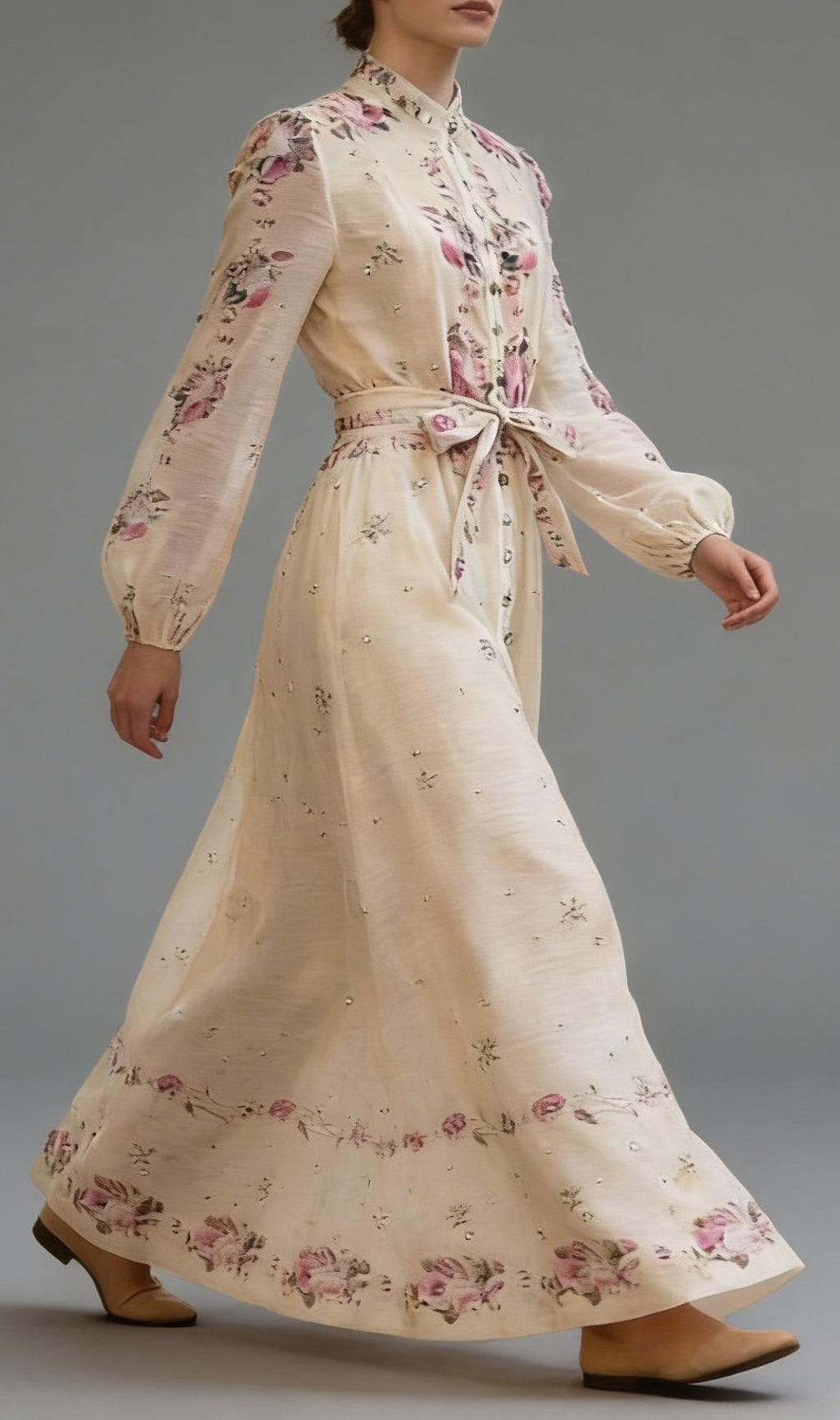 Karleigh Romantic Floral Long Sleeve Maxi Dress for Women