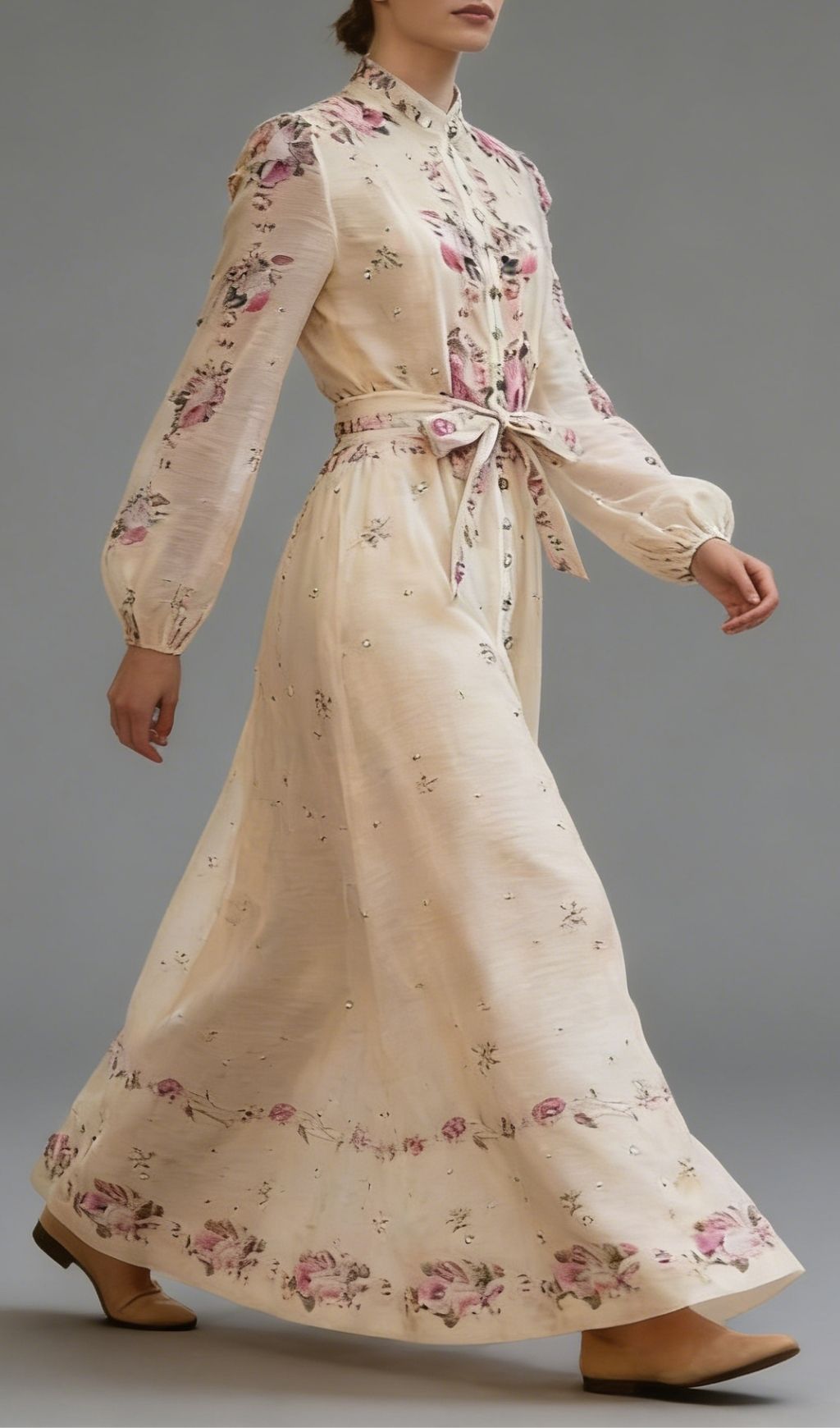 Karleigh Romantic Floral Long Sleeve Maxi Dress for Women