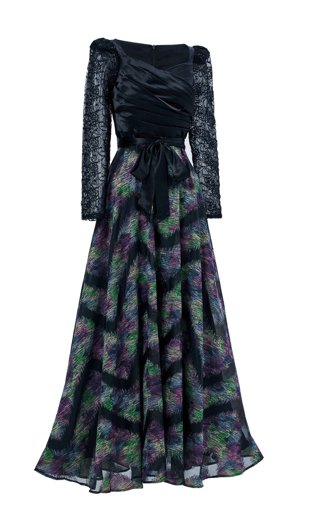 Ffan Purple Ruched Long Sleeve Maxi Dress