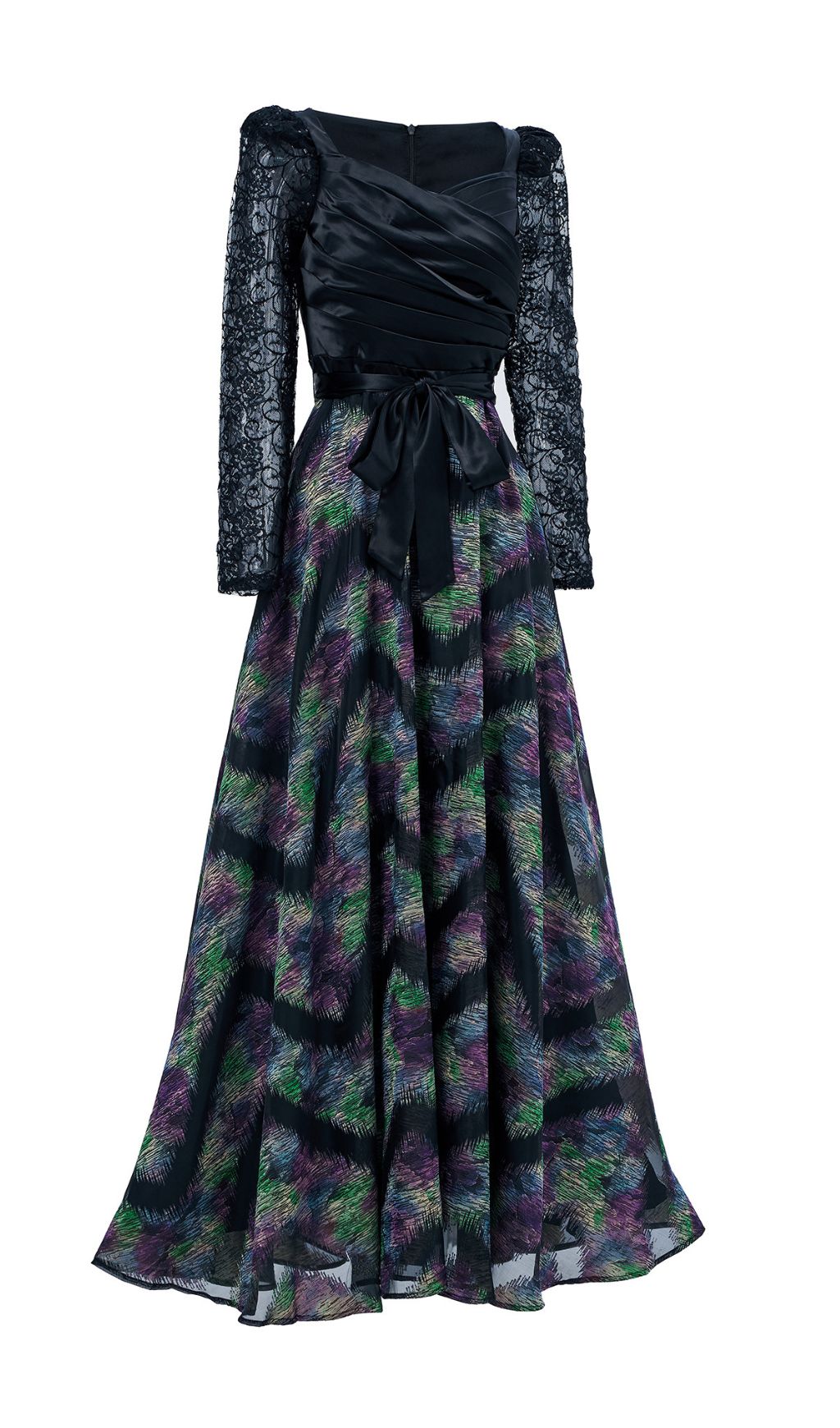 Ffan Purple Ruched Long Sleeve Maxi Dress