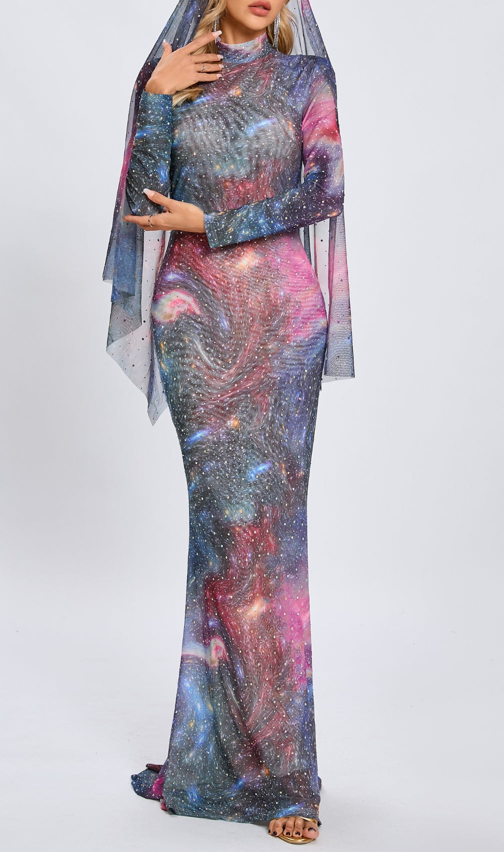 Casiphia Printed Hot Drill Maxi Dress