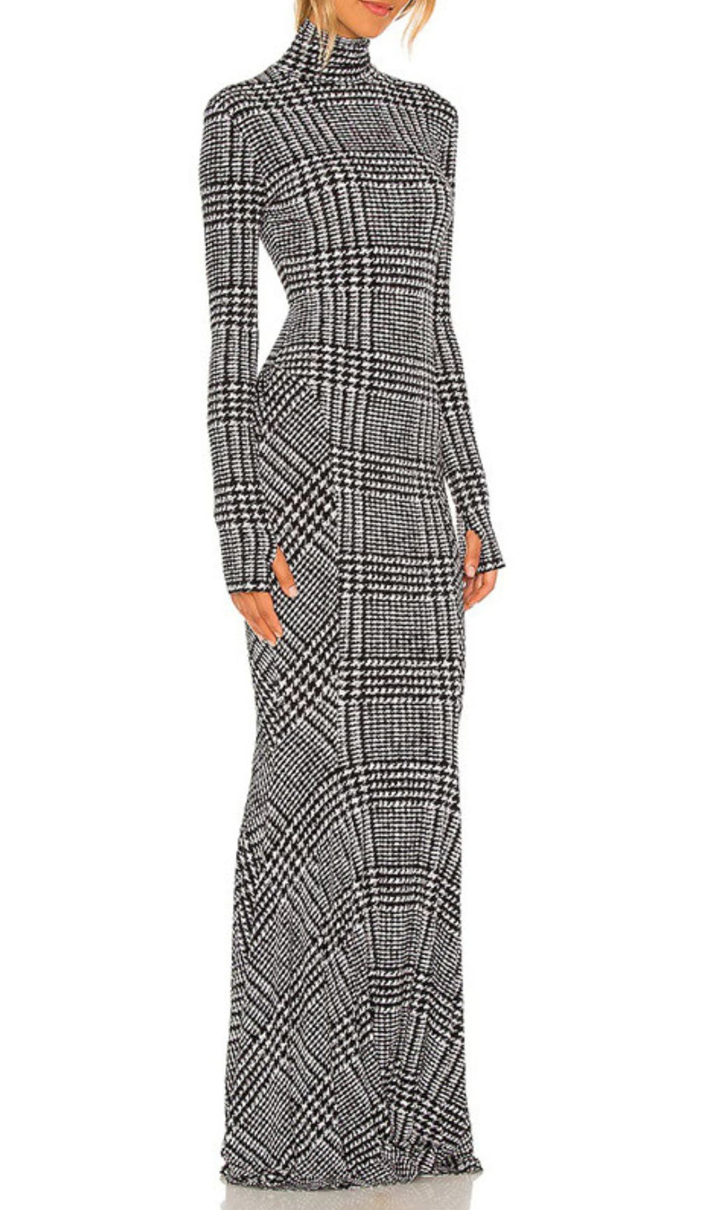 Gilmore Plaid Long Sleeve Maxi Dress