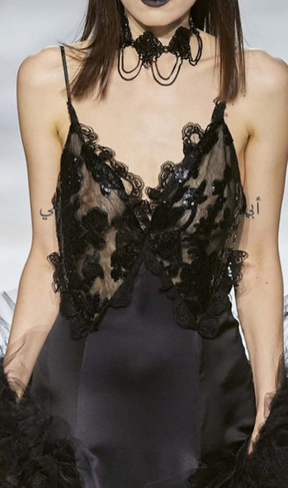 Sequin Lace Maxi Dress Black