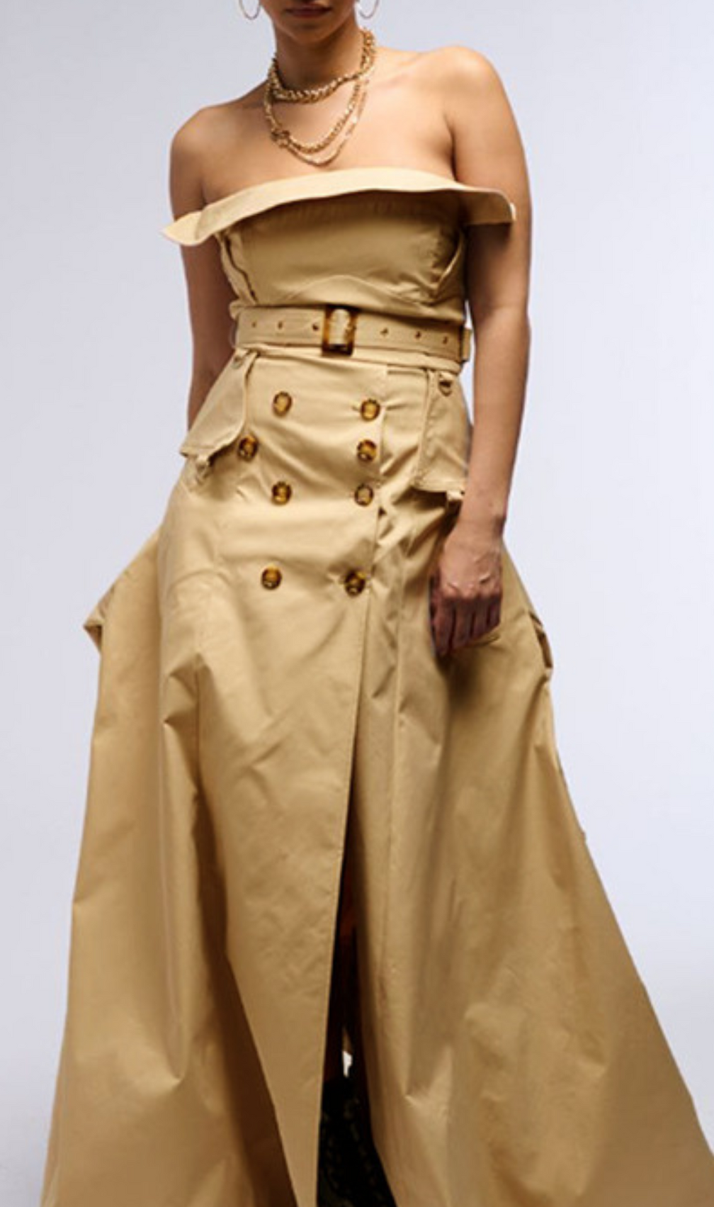 Gazelle Strapless Belt Midi Dress
