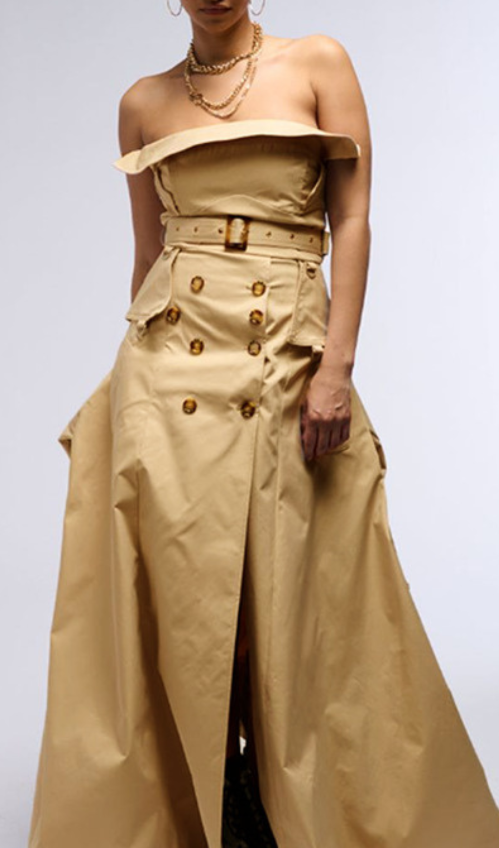 Gazelle Strapless Belt Midi Dress