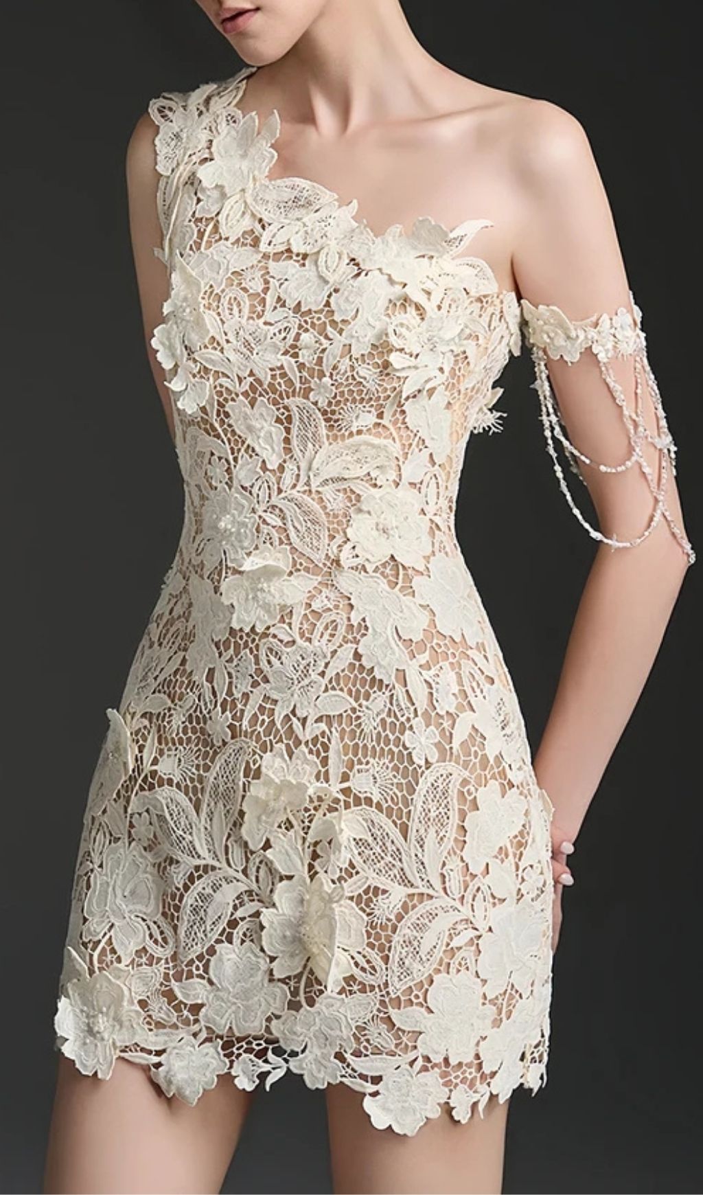 Avalon White One Shoulder Floral Mini Dress