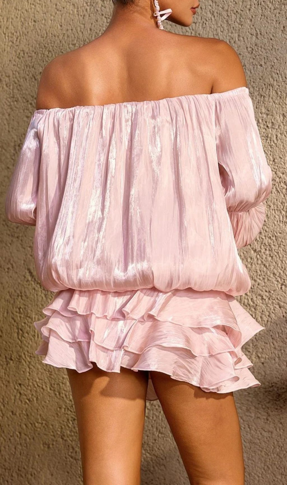 Ryndoric Off Shoulder Ruffle Mini Dress