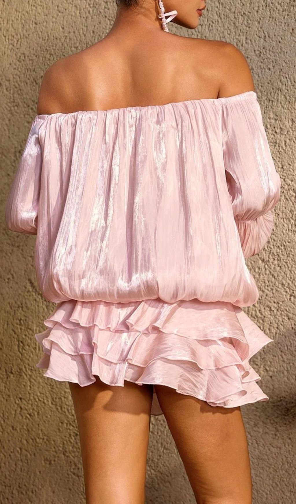 Ryndoric Off Shoulder Ruffle Mini Dress