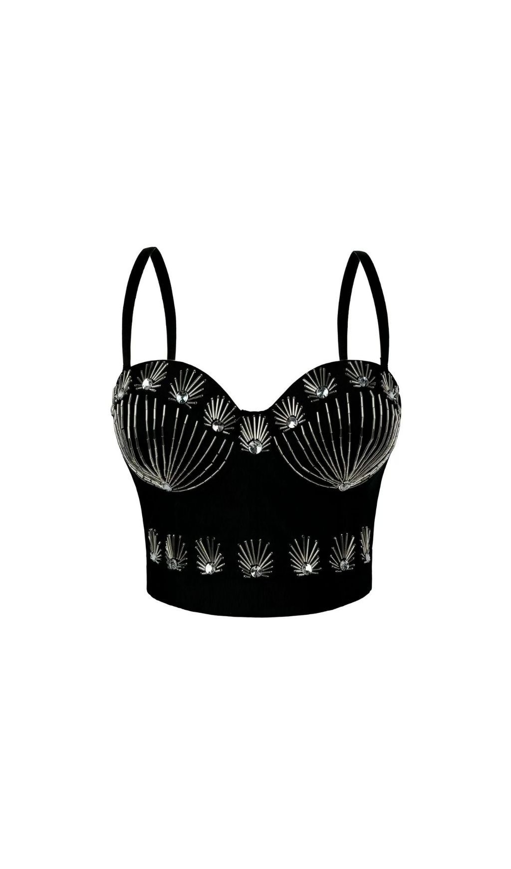 Karley Red Beaded Corset Crop Top | Luxe Glamour Statement Piece