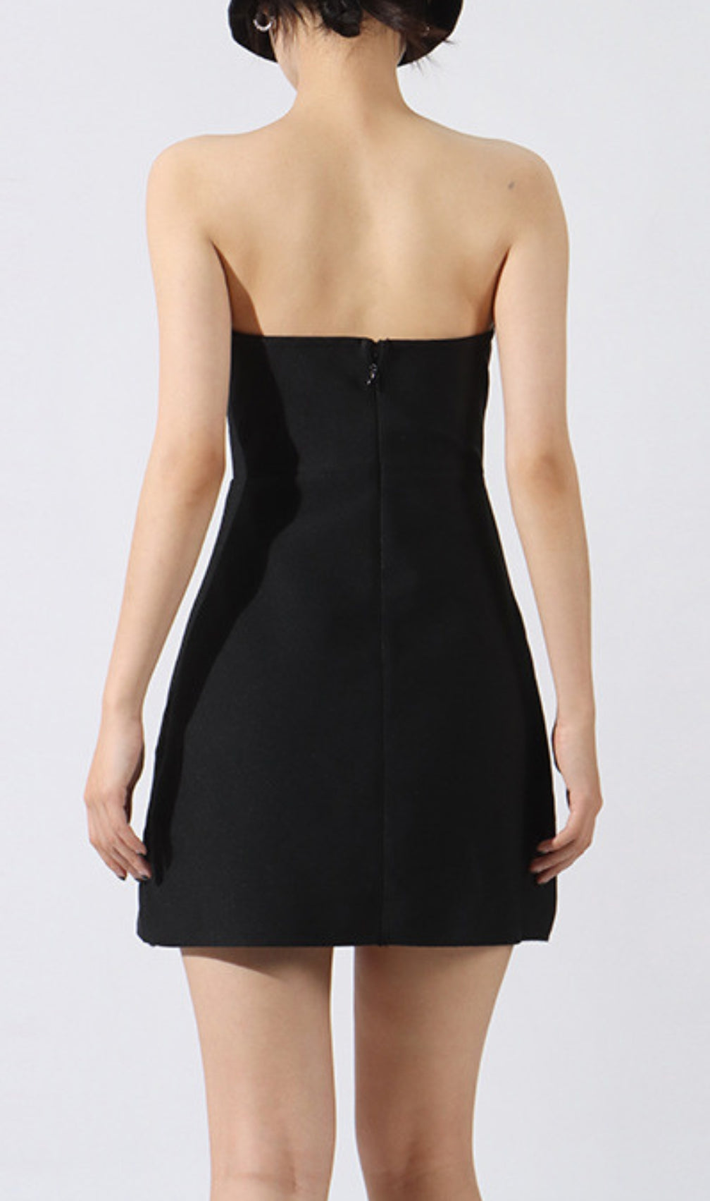 Elvi Black Strapless Diamond Mini Dress