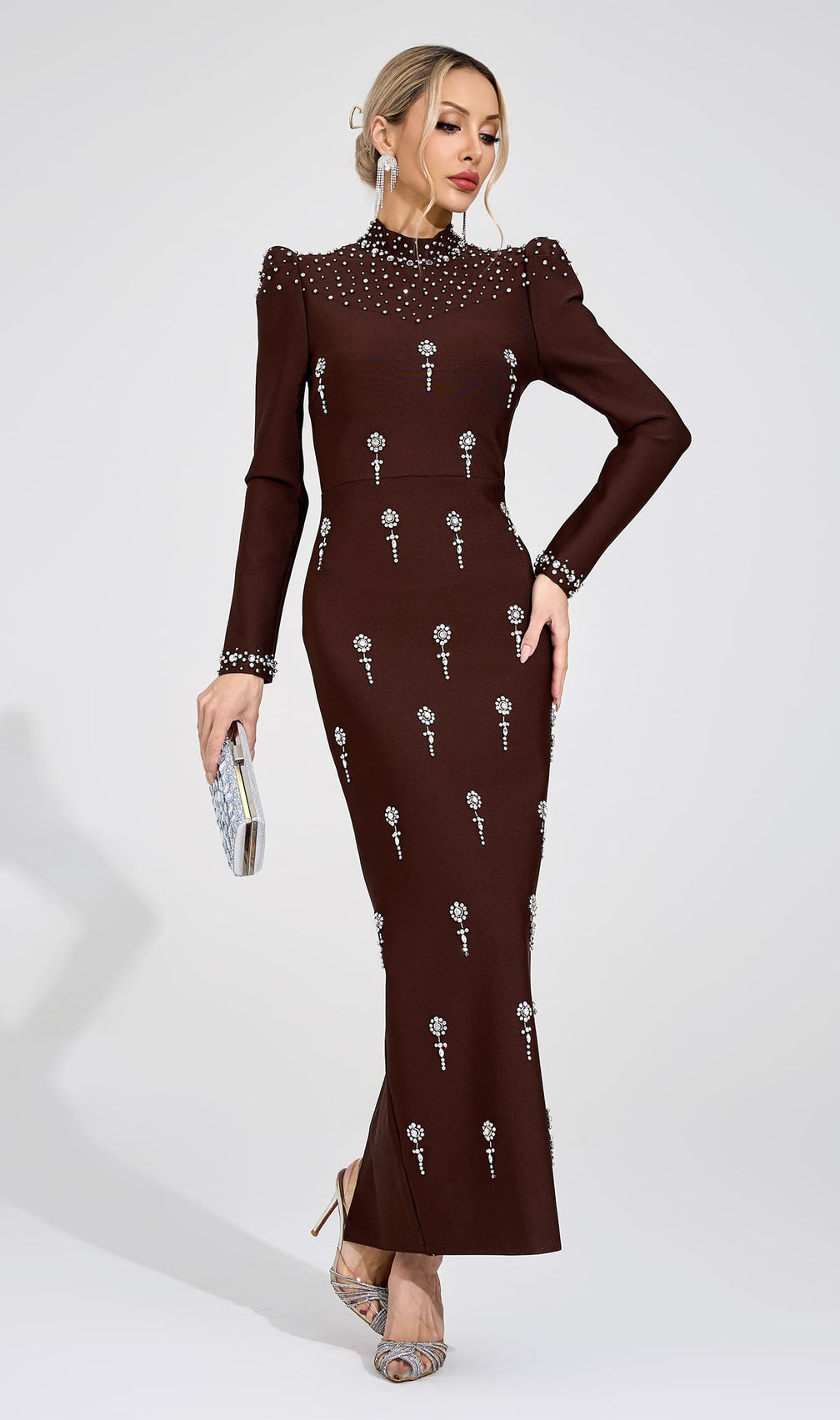 tammy Brown rhinestone embellished Bandage Maxi Dress