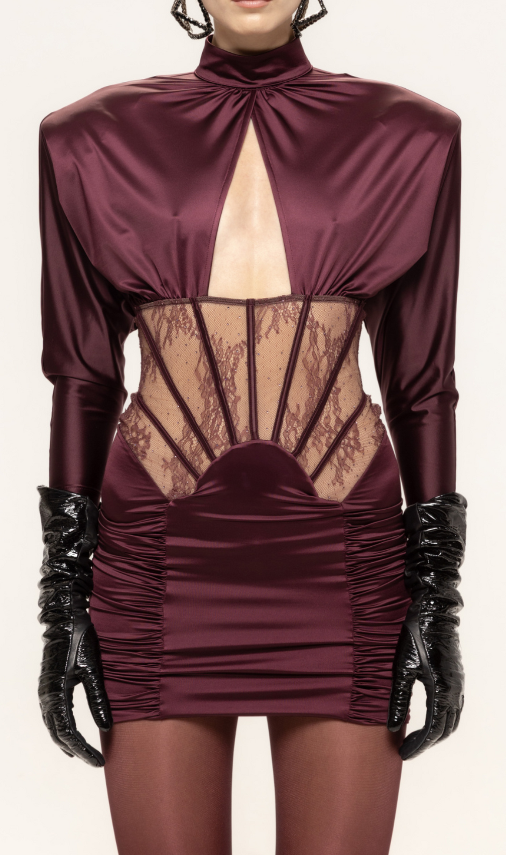 Hebe Corset Long Sleeve Mini Dress