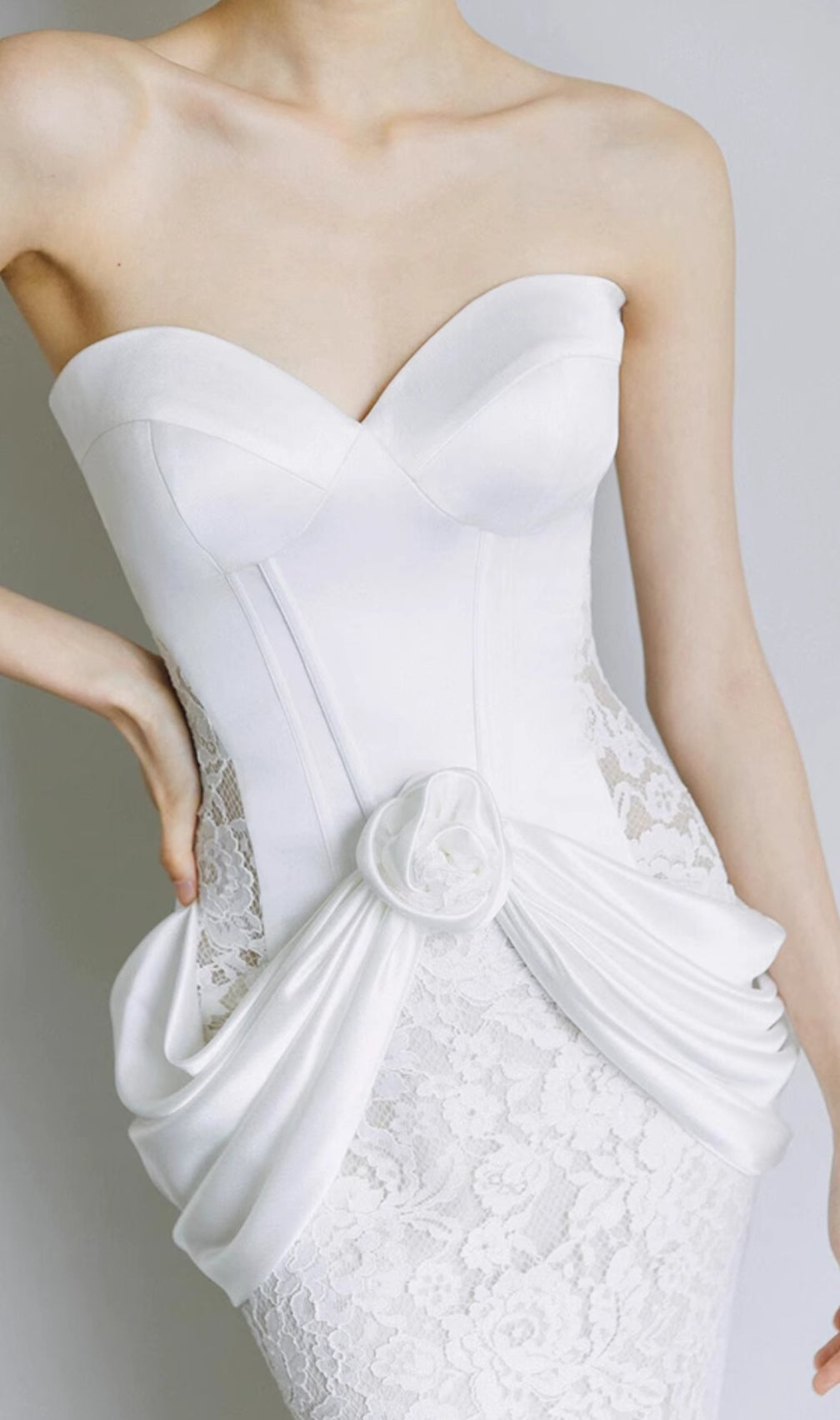 Cait White Lace Corset Wedding Dress