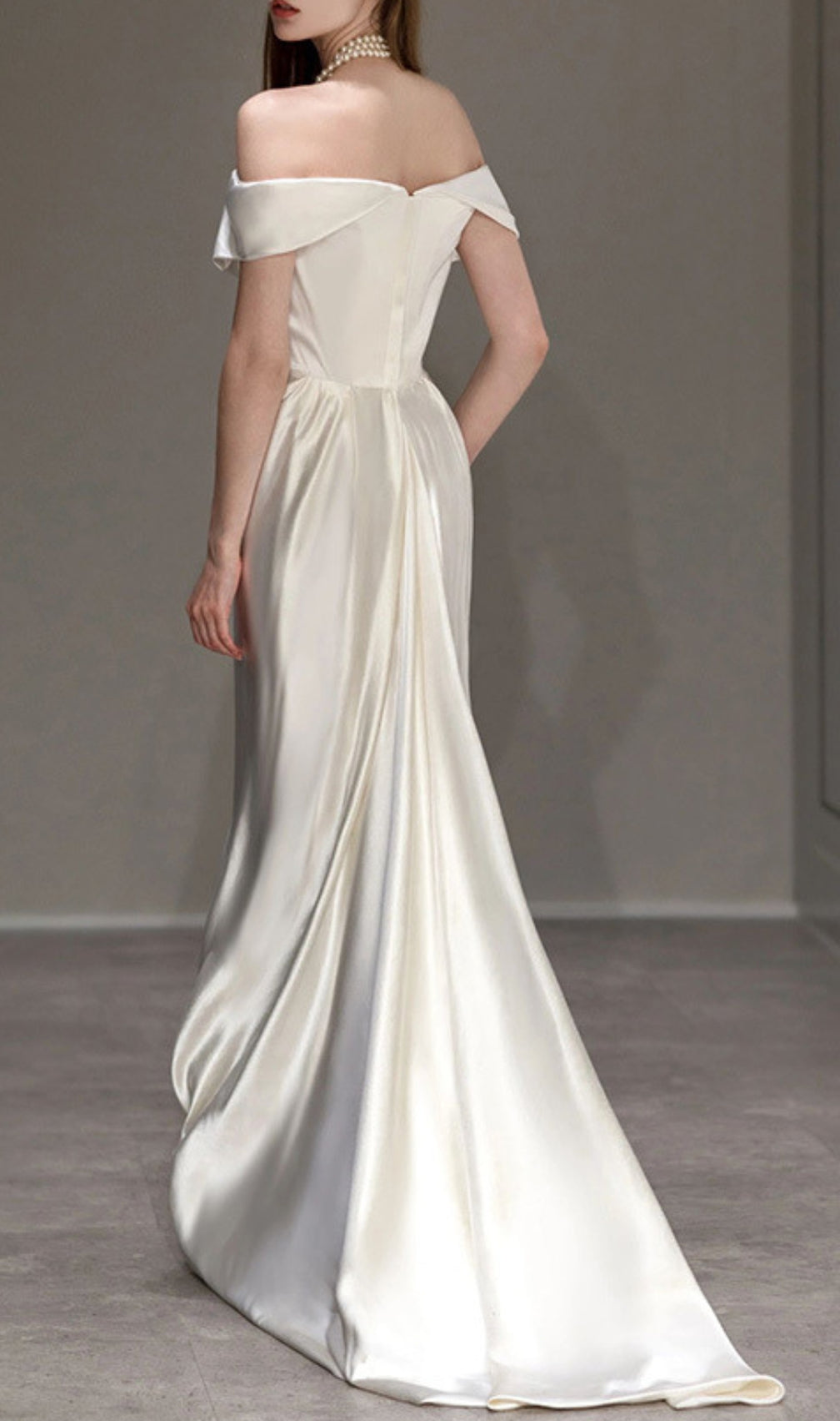 Carmiya Satin Off-Shoulder Wedding Dress