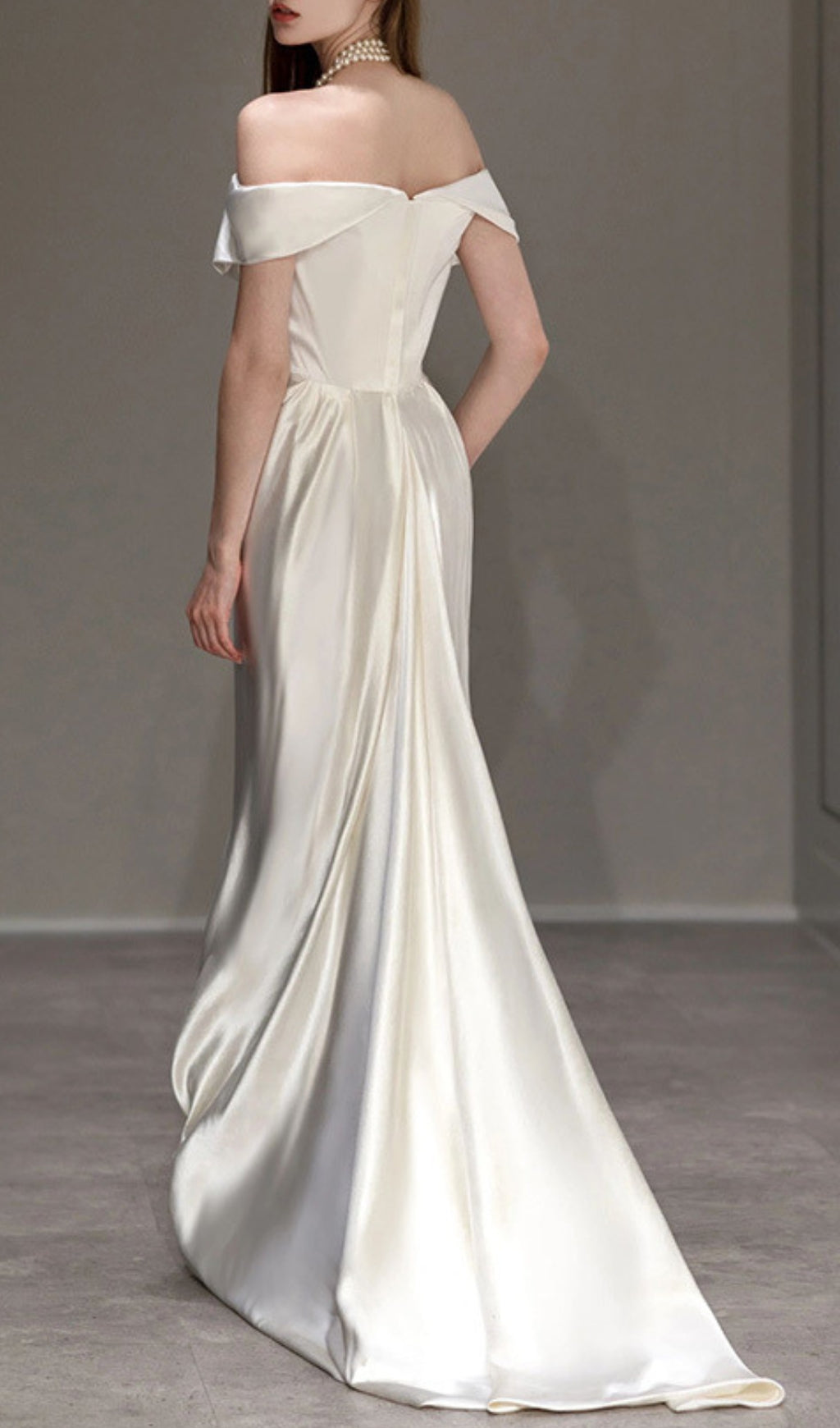 Carmiya Satin Off-Shoulder Wedding Dress