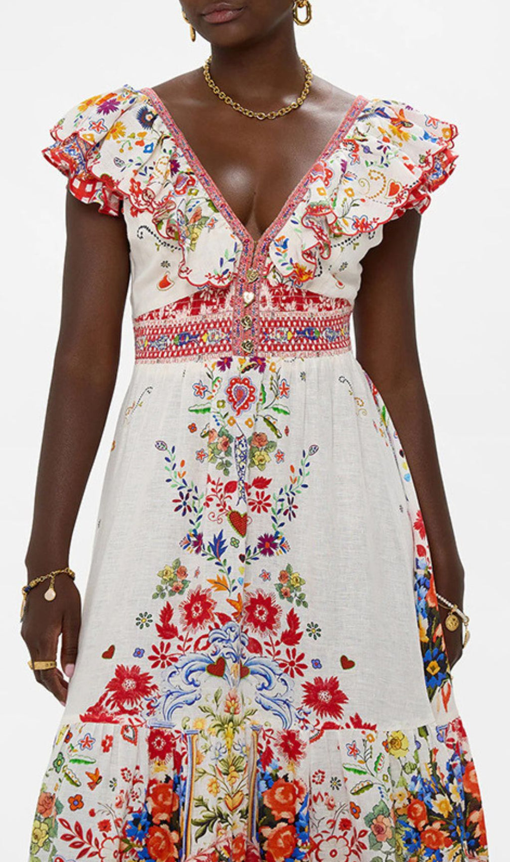 Daria V-Neck Printed Maxi Dress