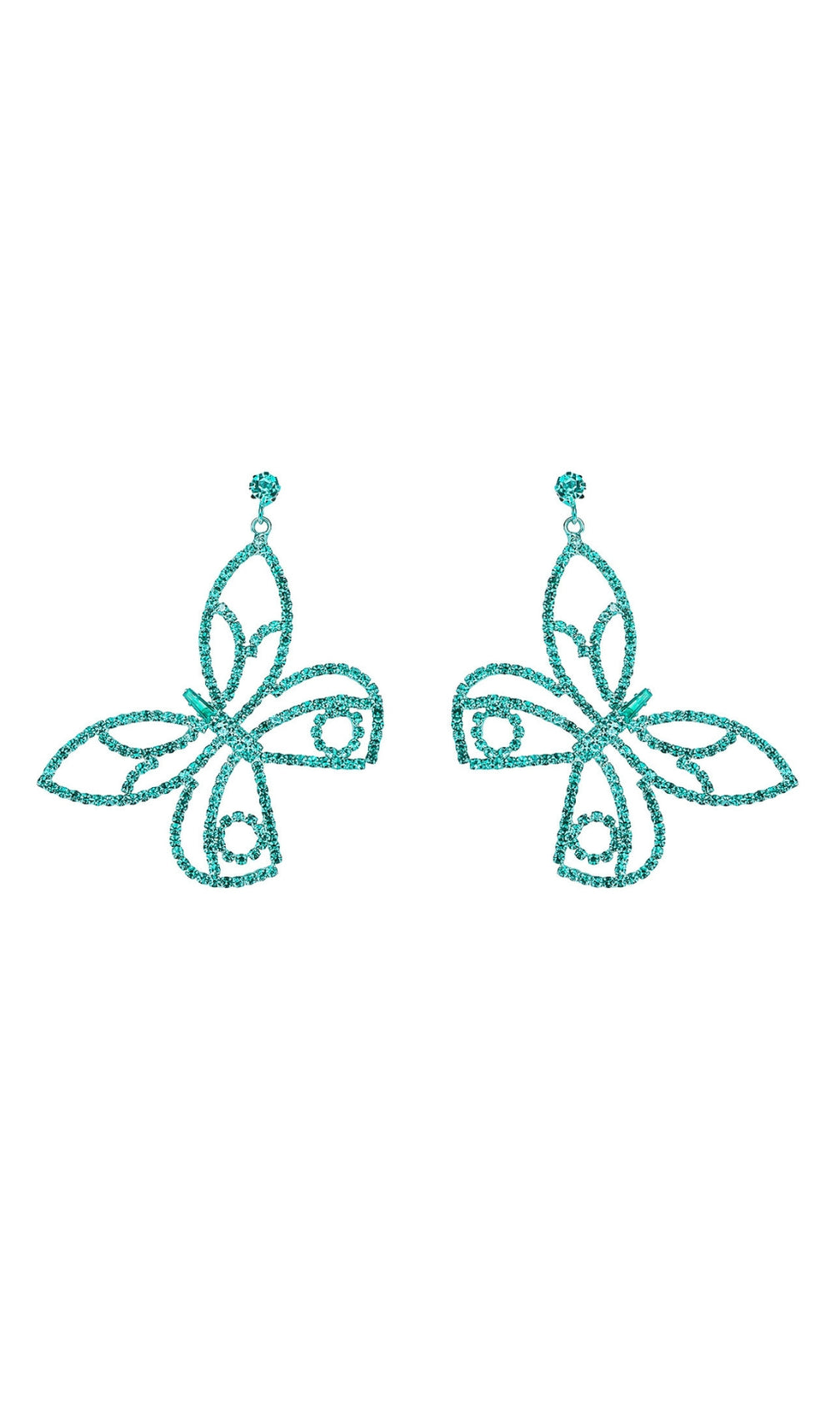 Dougal Blue Rhinestone Butterfly Earrings