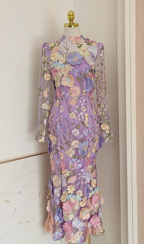 Altair Flower Mermaid Midi Dress