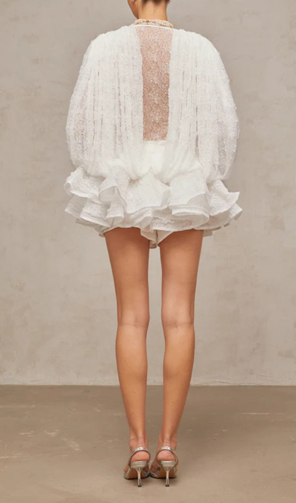 Ebony White Lace Long Sleeve Maxi Dress