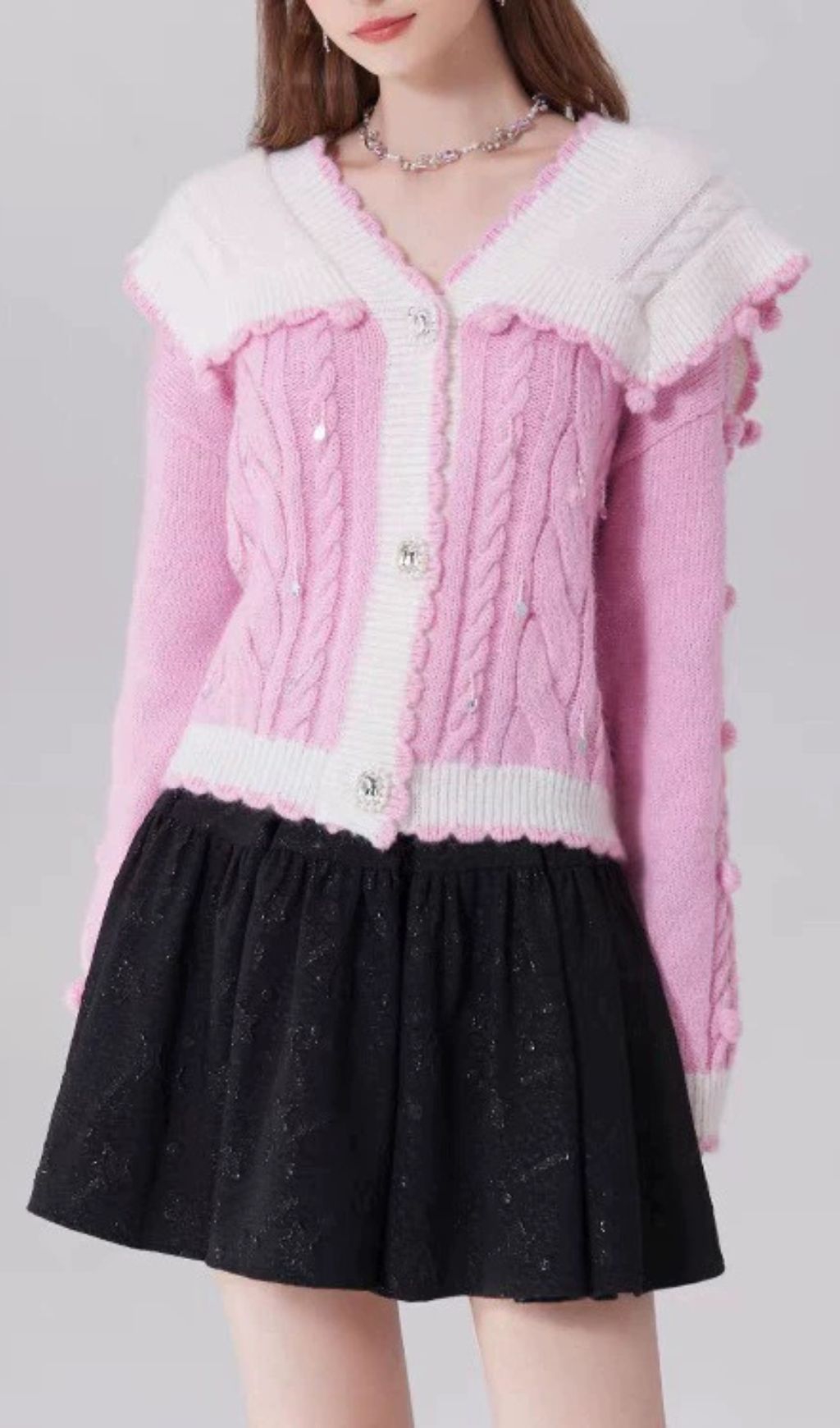 Guta Pink Knitted Cardigan