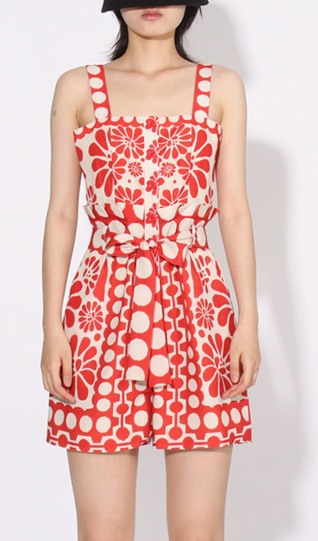 Asatira Red Printed Romper